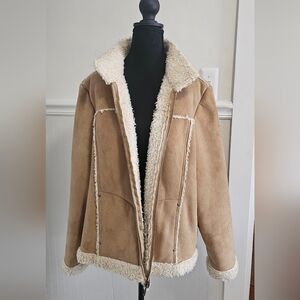 Venezia Tan Teddy Jacket Faux Shearling 18/20